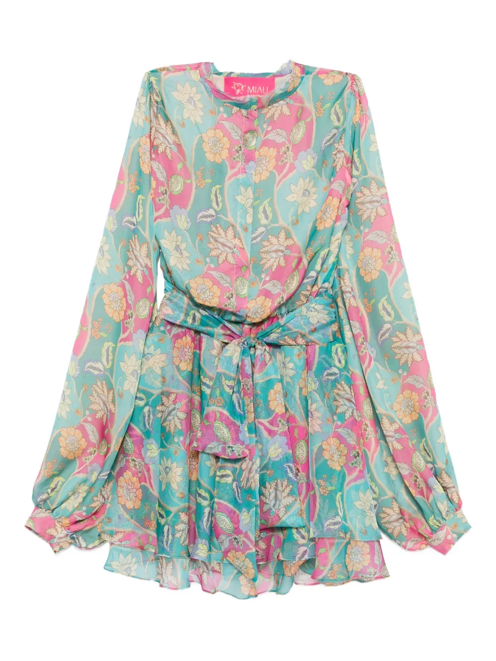 Miau By Clara Rotescu Floral-print Mini Dress In Blue