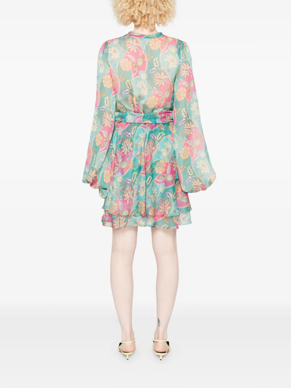 MIAU by Clara Rotescu Mini-jurk met bloemenprint Blauw