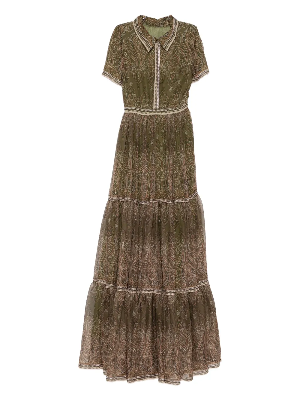 Miau By Clara Rotescu Paisley-print Maxi Dress In Brown