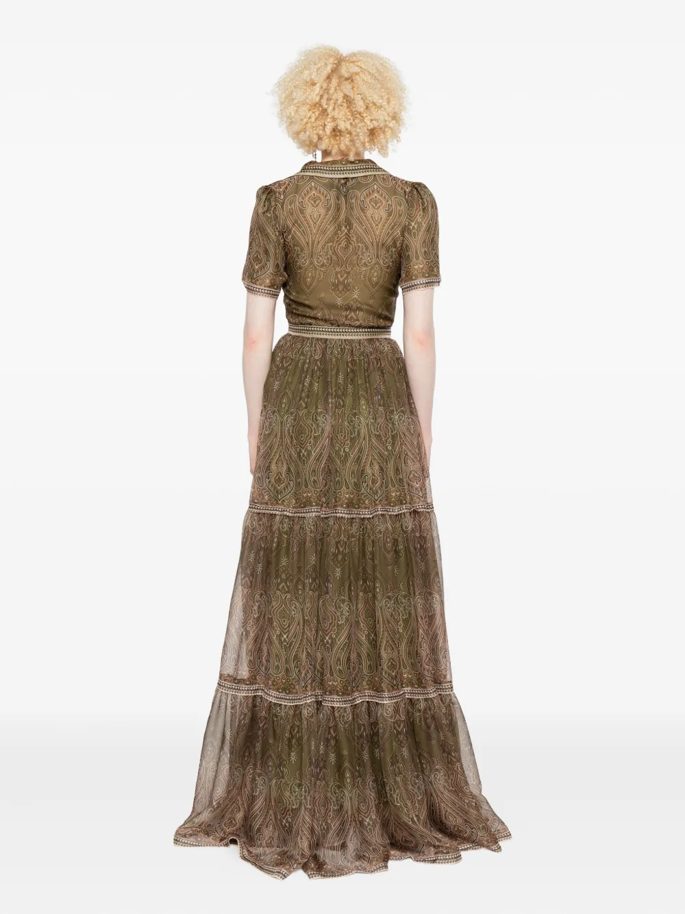 Miau By Clara Rotescu Paisley-print Maxi Dress In Brown