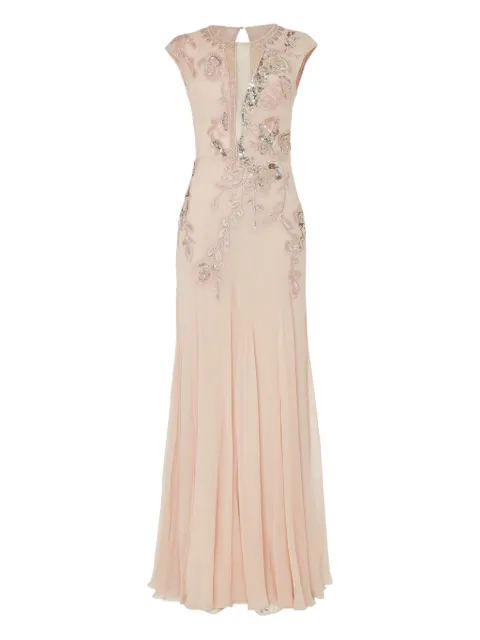 Temperley London Lilly floral-embellishments silk gown