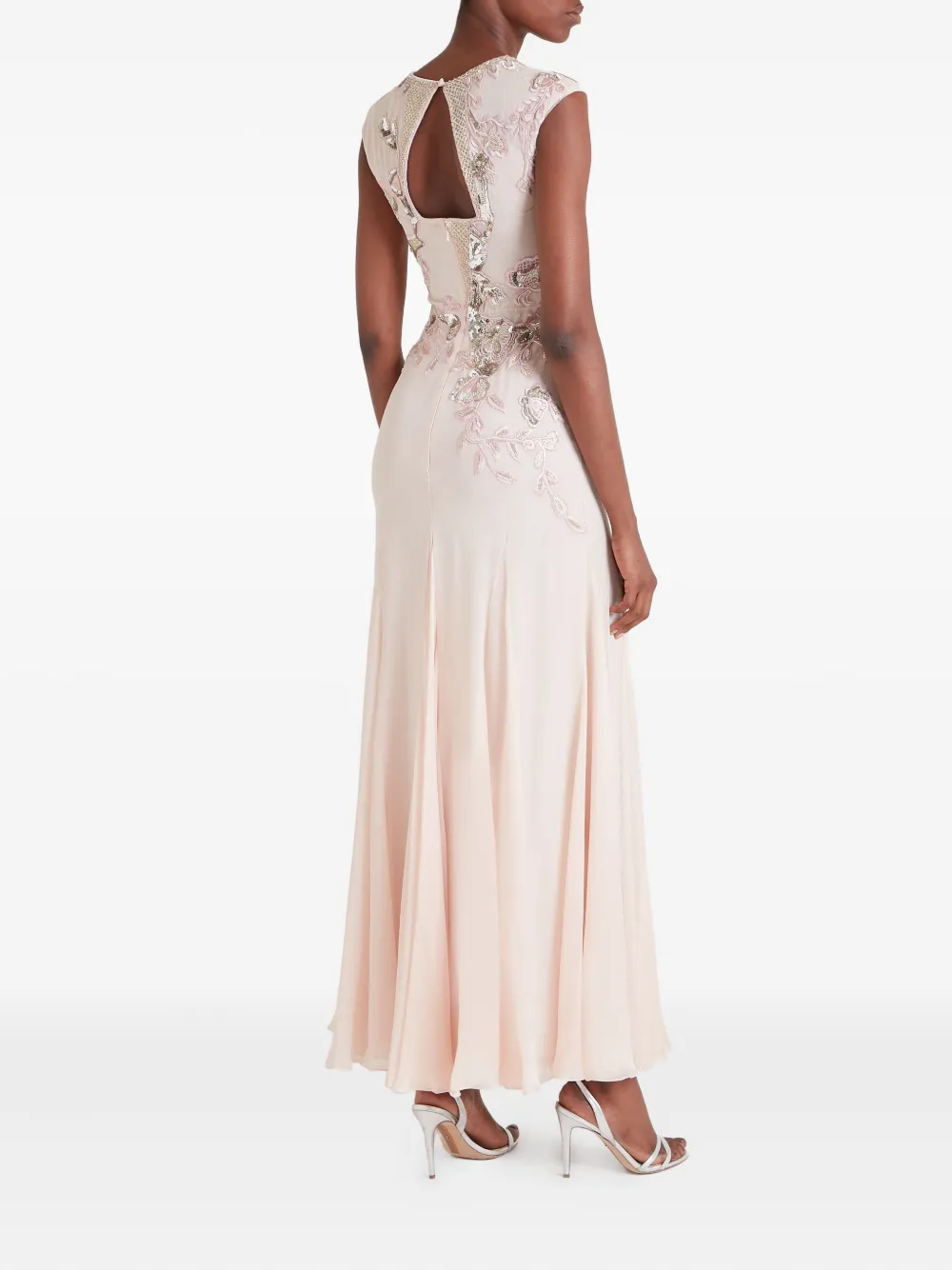 Temperley London Lilly zijden avondjurk verfraaid met bloemen Roze