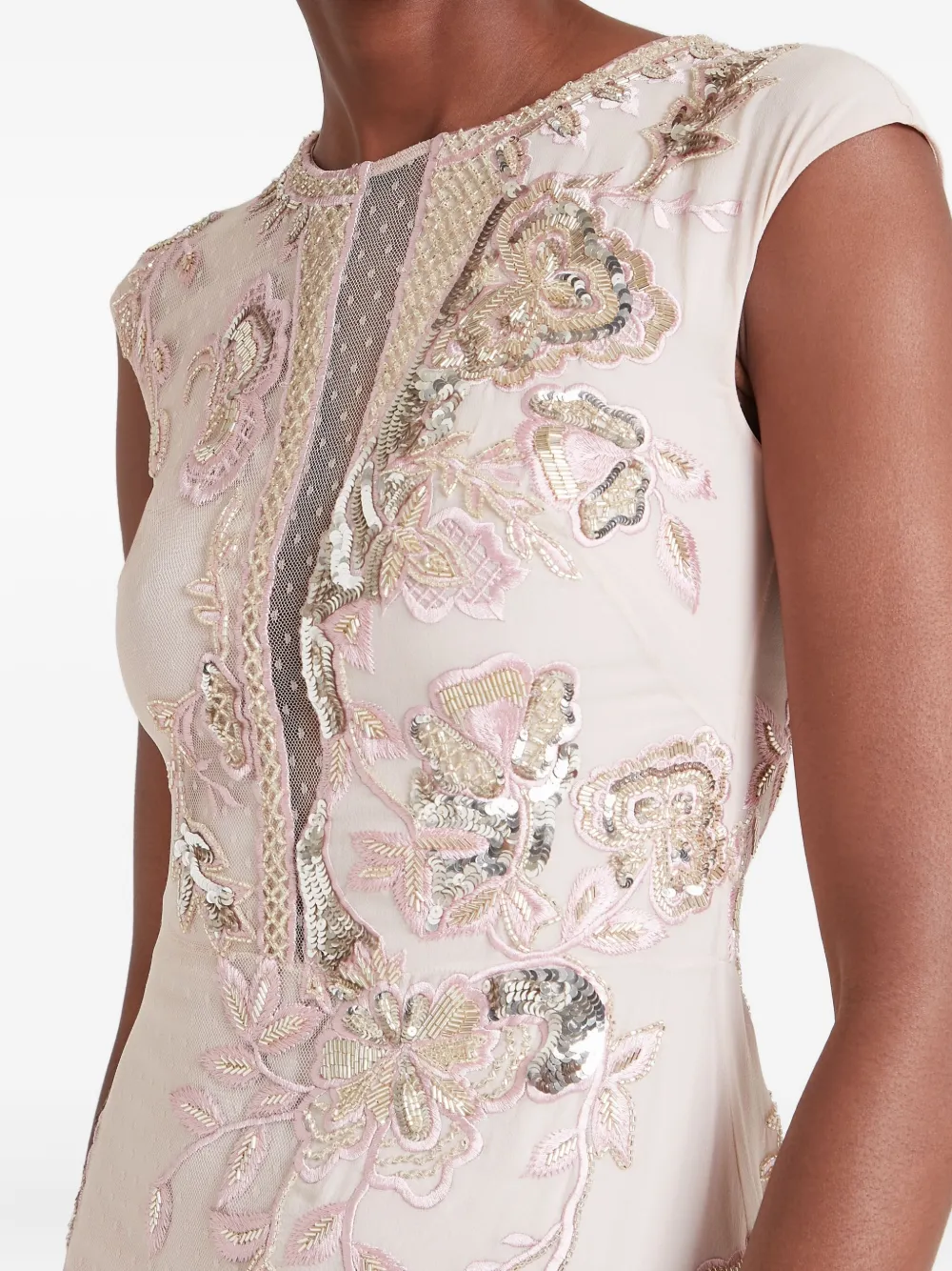 Temperley London Lilly zijden avondjurk verfraaid met bloemen Roze