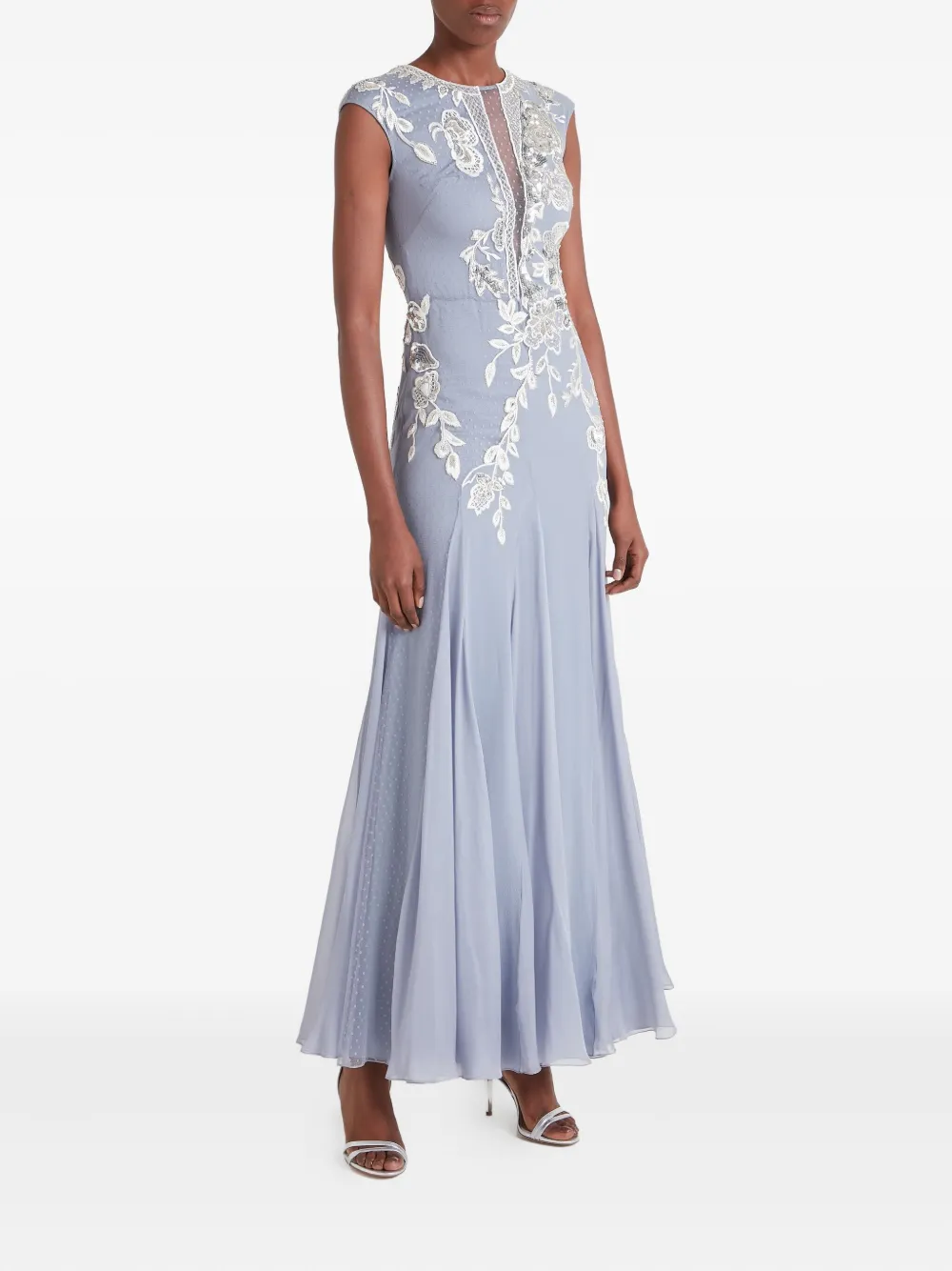 Temperley London Lilly Bead-embellished Dress In Blue