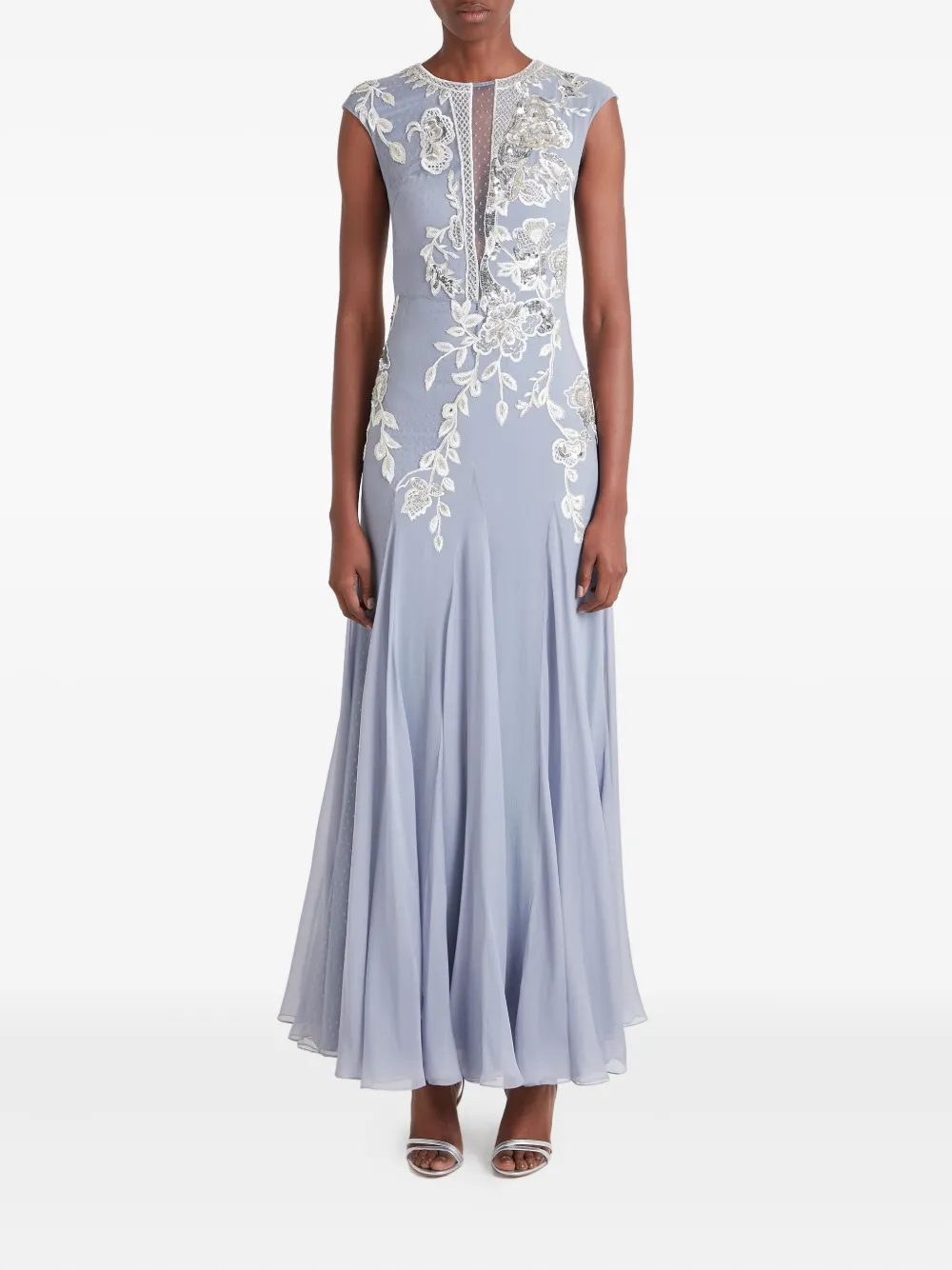 Temperley London Lilly Bead-embellished Dress In Blue
