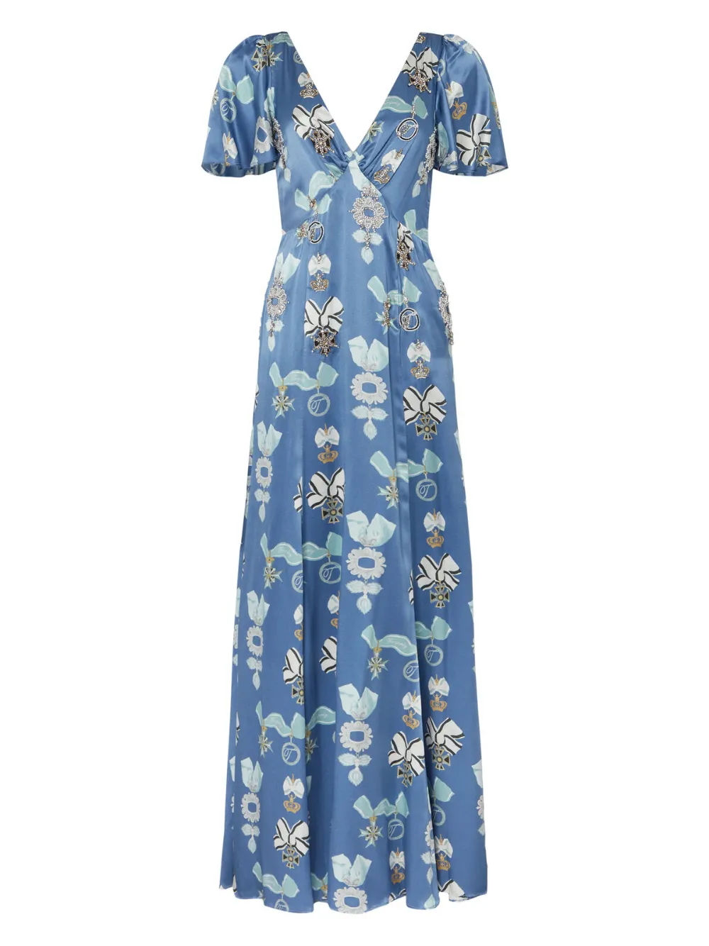 Temperley London Abito Reina con stampa - Blu