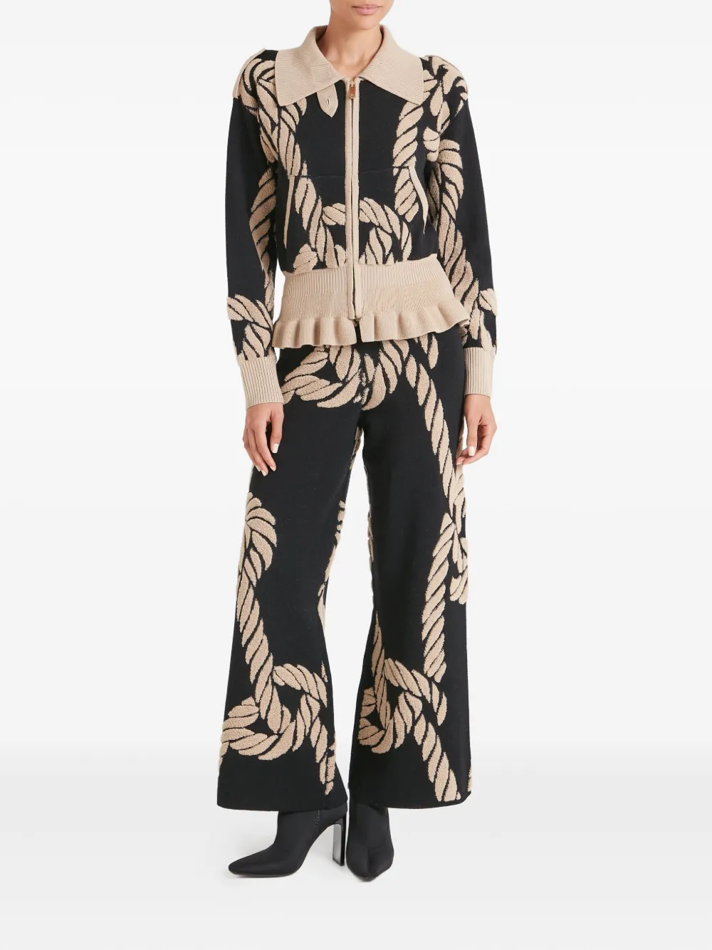 Temperley London Geometrisch Gemusterter Cardigan In Brown