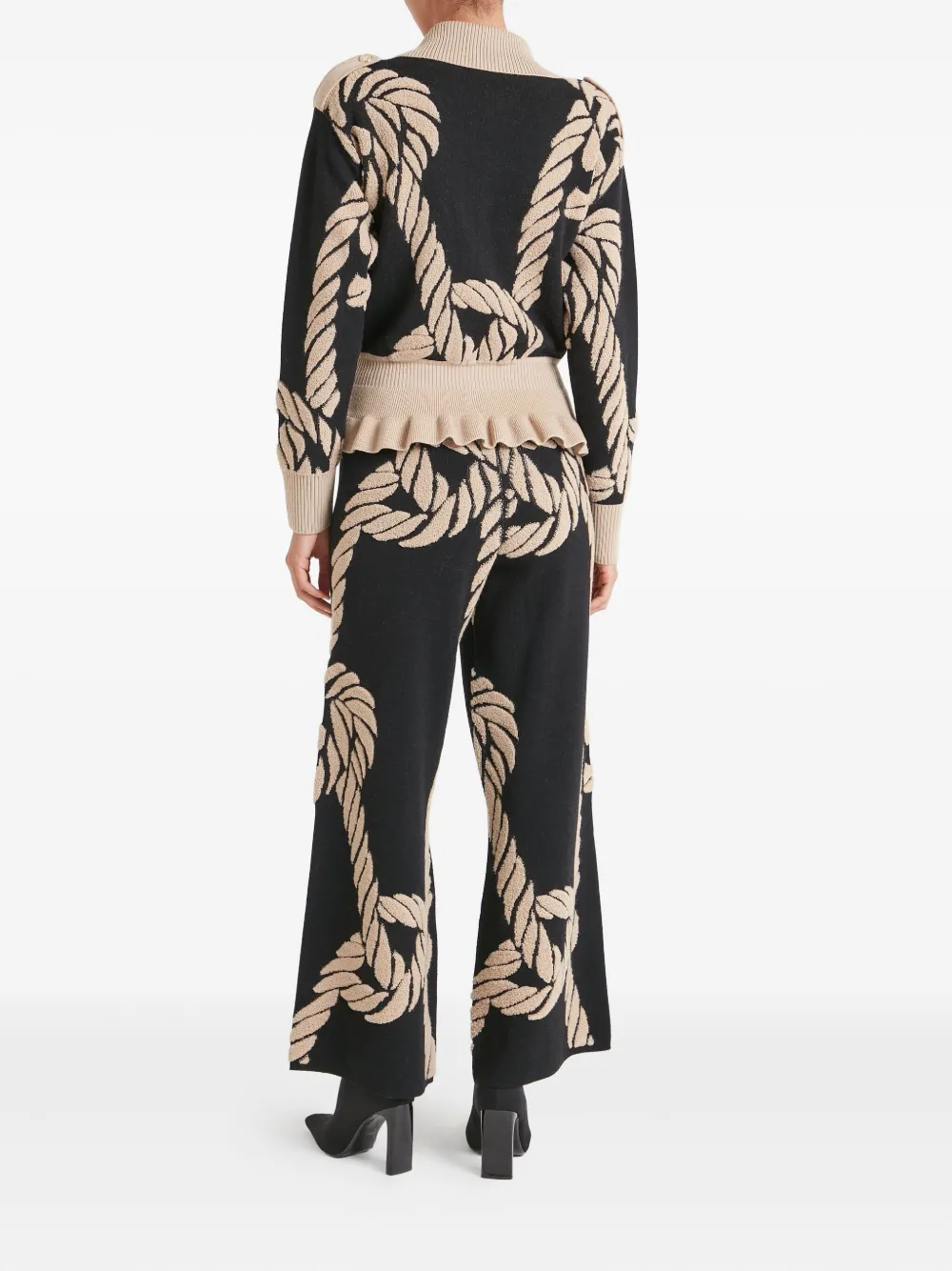 Temperley London Geometrisch Gemusterter Cardigan In Brown