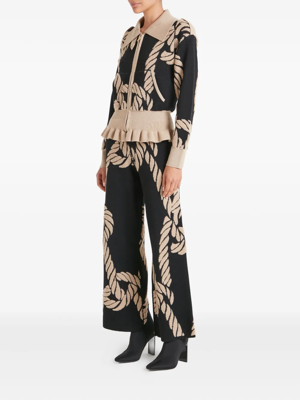 Temperley London Geometrisch Gemusterter Cardigan In Brown