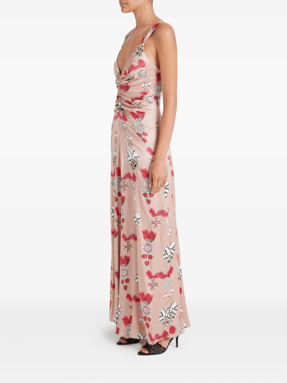 Temperley London Reina Bow-print Dress In Multi