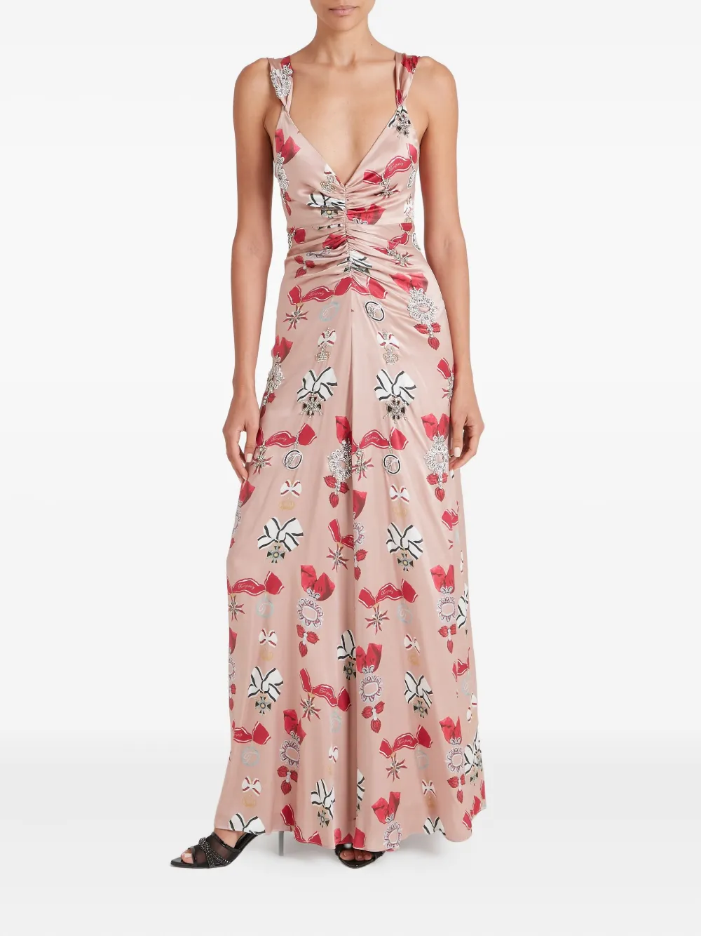 Temperley London Reina jurk met strikprint - Roze
