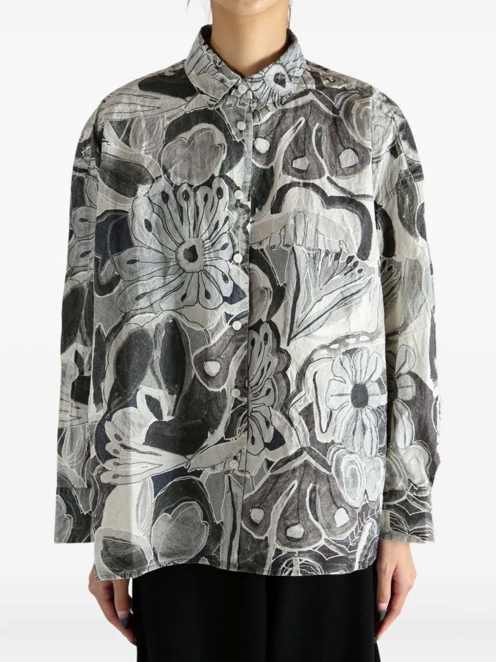Casey Casey Manon floral-print cotton shirt - Grijs