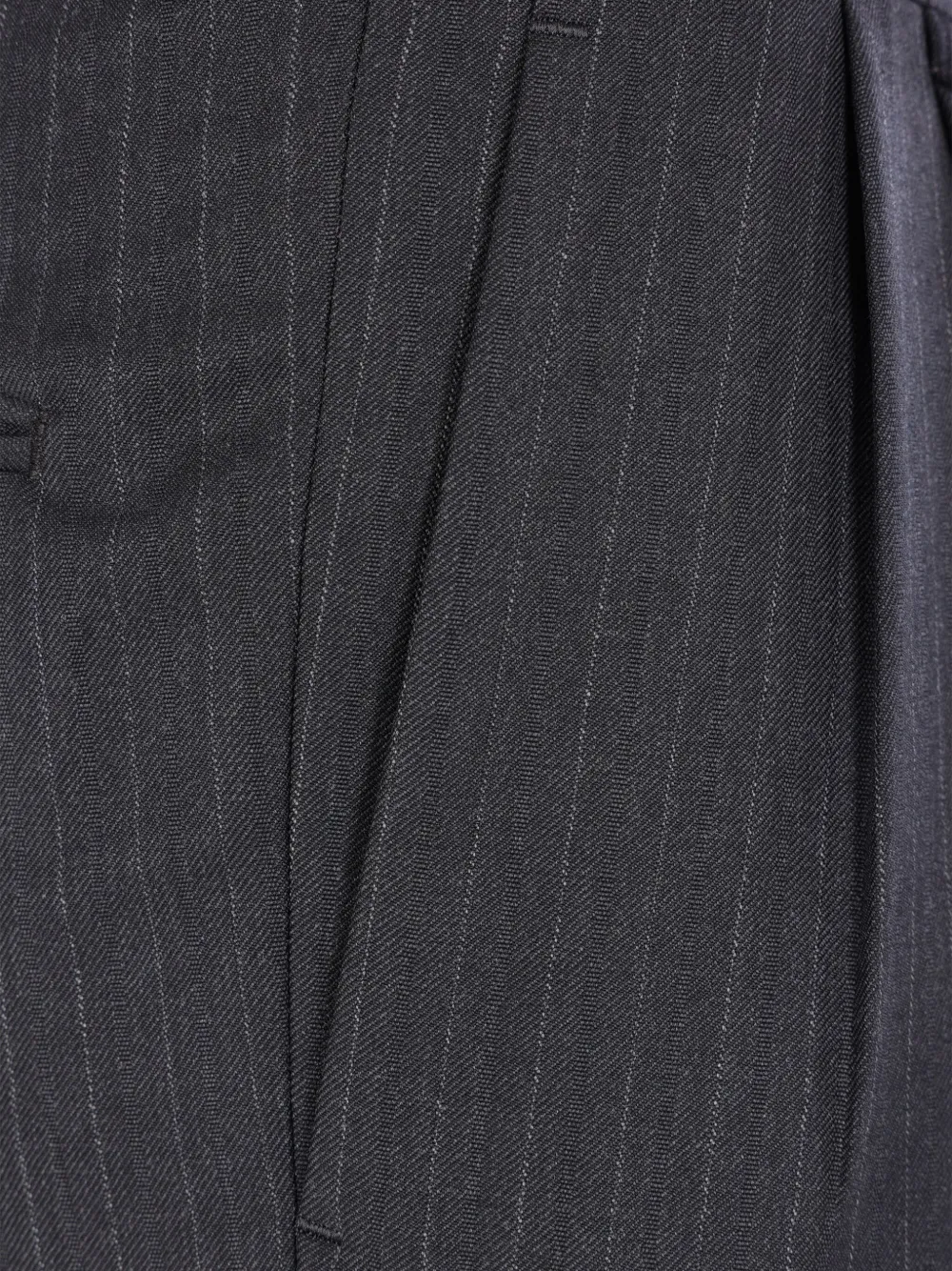 Auralee Gestreepte straight broek Grijs