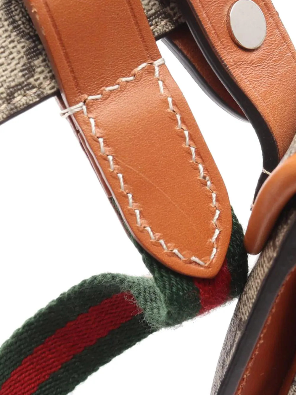 Pre-owned Gucci 2016-2025 Mini Gg Supreme Web Bamboo 1947 Belt Bag In Brown