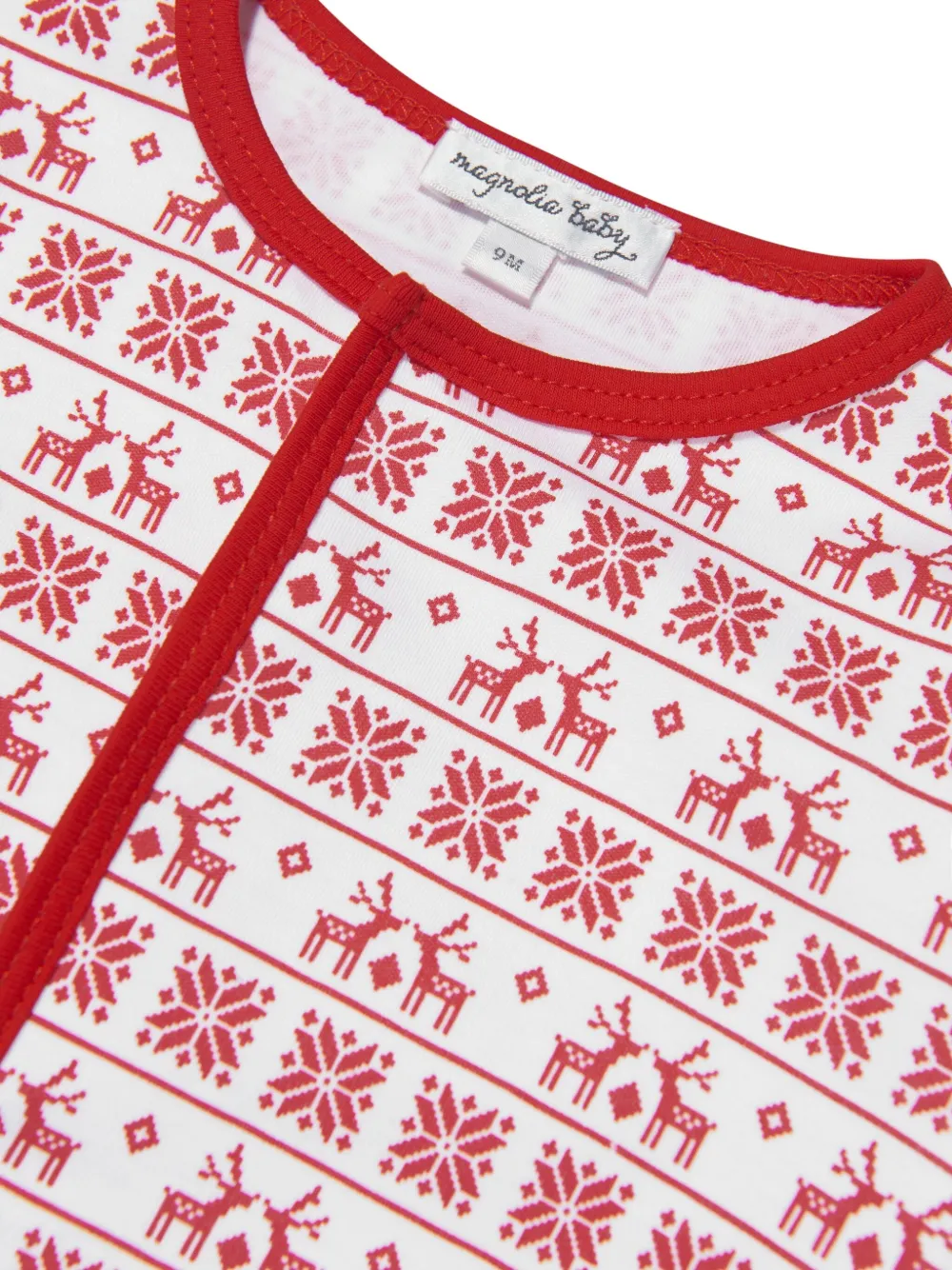 MAGNOLIA BABY Pyjama met rendieren- en sneeuwvlokken-patroon Wit