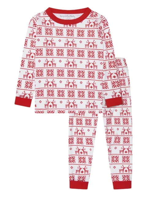MAGNOLIA BABY reindeers fair-isle trousers set