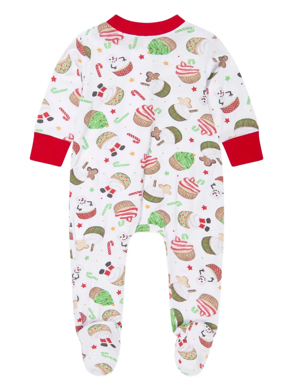 MAGNOLIA BABY cupcakes-print footed pajamas - Wit