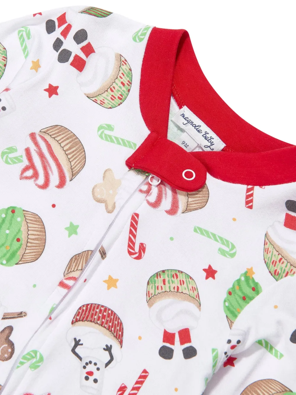 MAGNOLIA BABY Pyjama met cupcakesprint met voetjes Wit