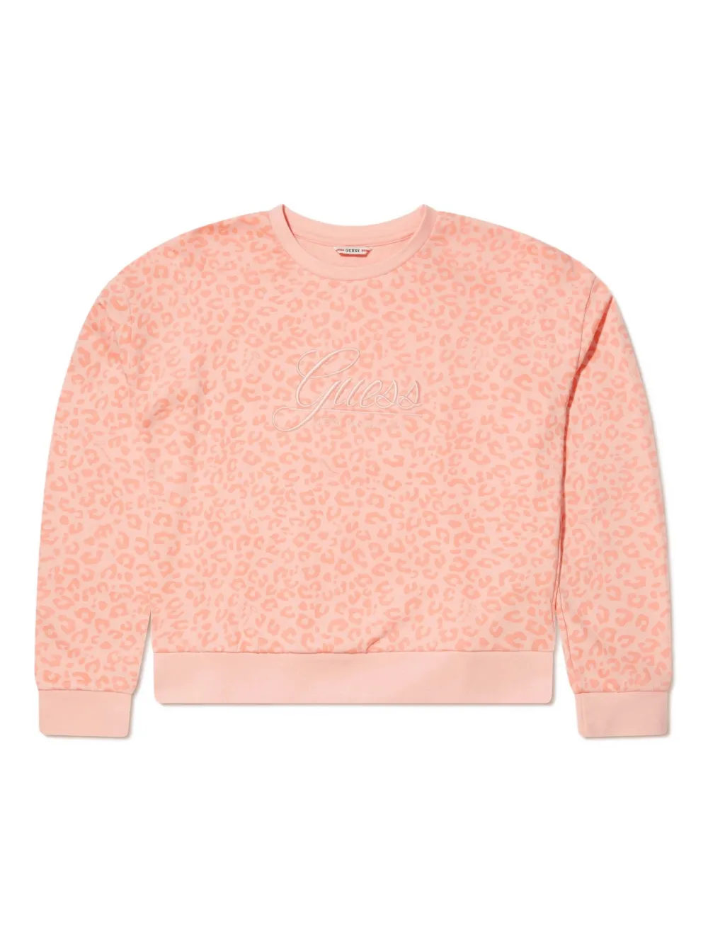 guess kids leopard-print embroidered sweatshirt | Pink | Image 1