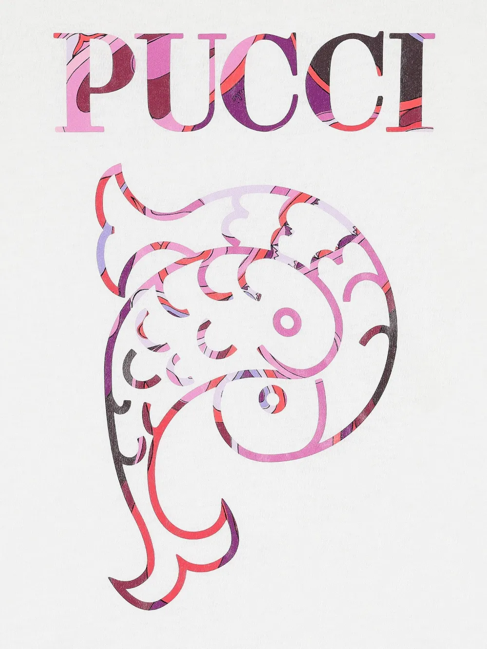 Pucci Junior Logo Fishes T-shirt In White