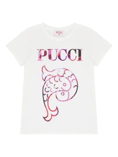 PUCCI Junior تيشيرت بشعار الماركة
