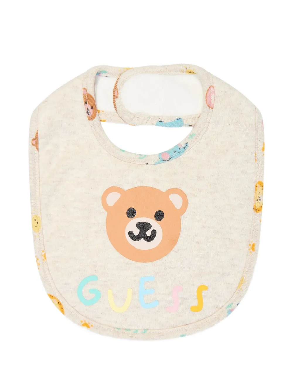 Guess kids bear-print animals bibs (pack of two) - Beige