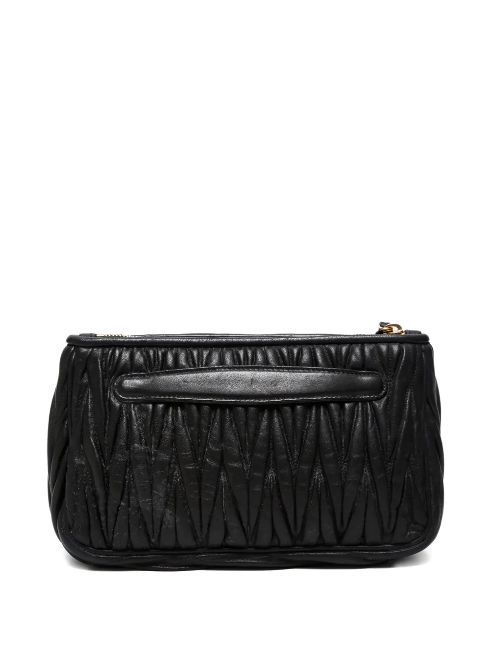 Pre-owned Miu Miu 2010s Matelassé Clutch Bag In Black