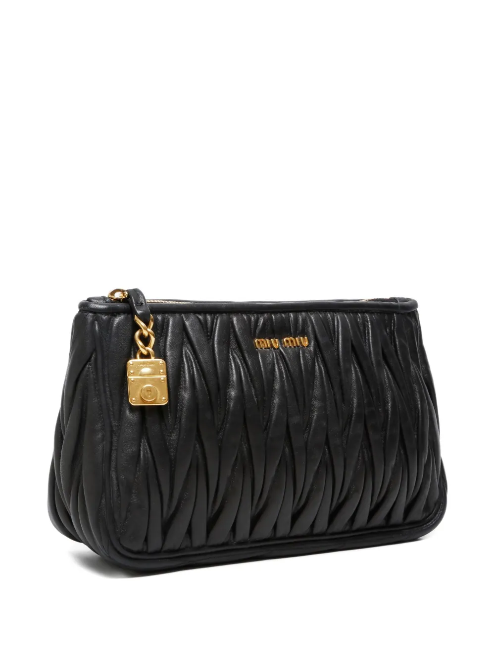 Pre-owned Miu Miu 2010s Matelassé Clutch Bag In Black