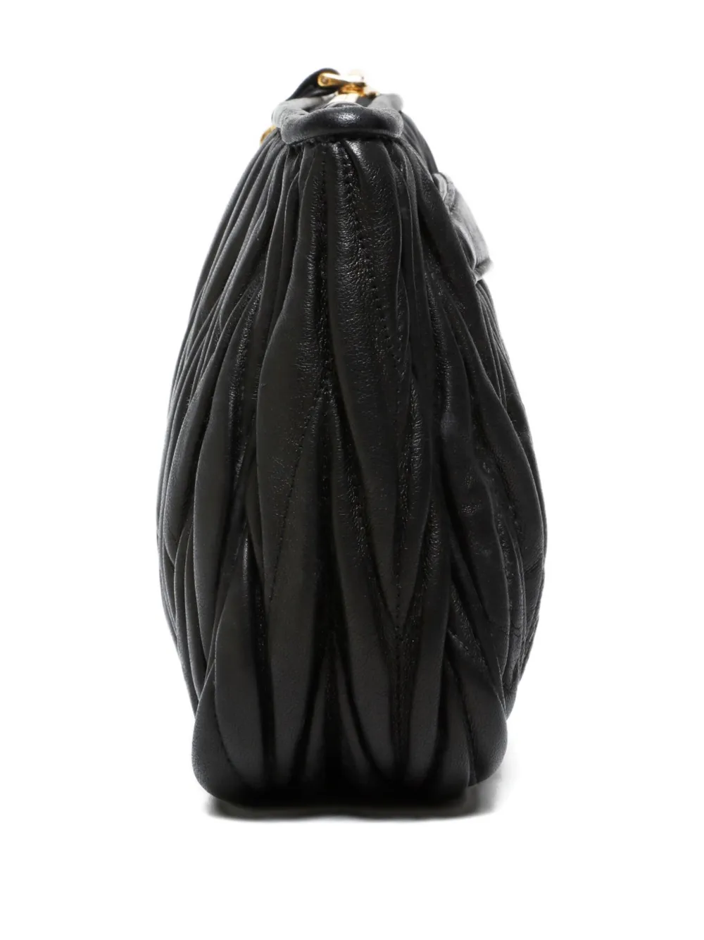 Pre-owned Miu Miu 2010s Matelassé Clutch Bag In Black