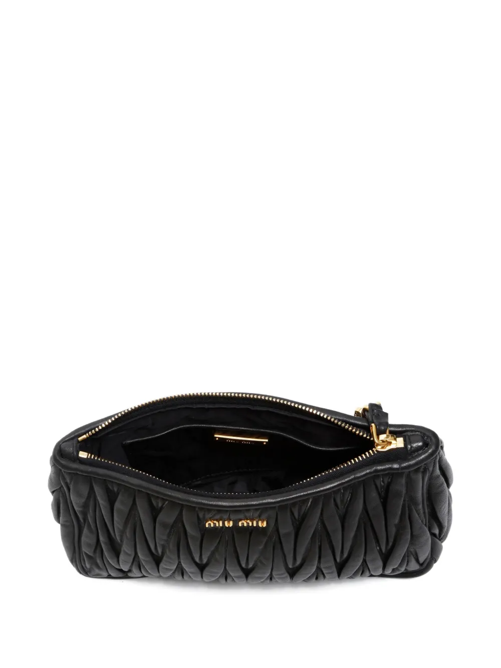 Pre-owned Miu Miu 2010s Matelassé Clutch Bag In Black