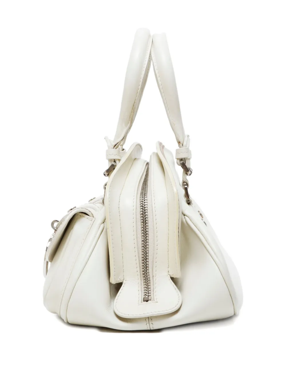 Pre-owned Dior Mini 2000-2015 Boston Top-handle Handbag In White