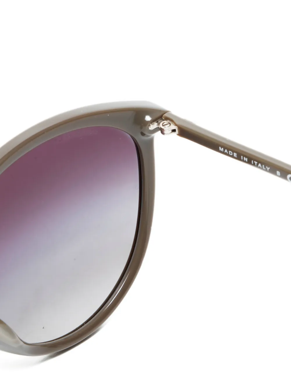 Pre-owned Chanel 2000s Cc Mark Cat-eye Sunglasses In Brown