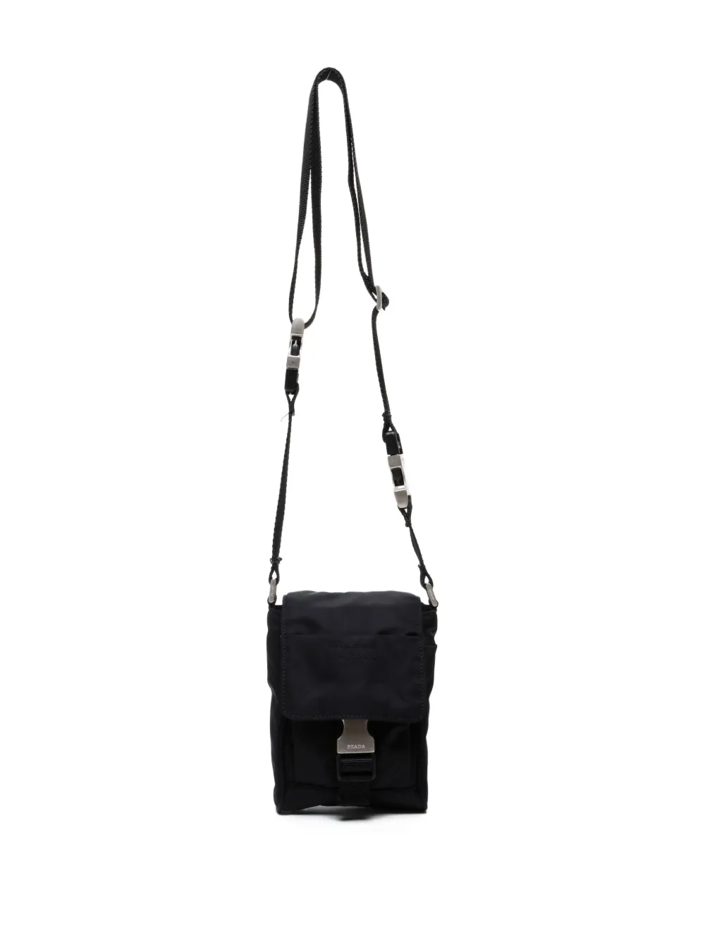 Pre-owned Prada 1990-2010s Buckle-closure Messenger Bag In Black