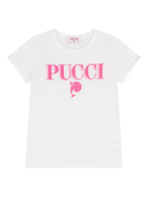 PUCCI Junior logo fishes T-shirt