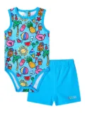 guess kids summer-print swimsuit set - Blue