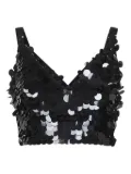 P.A.R.O.S.H. sequin-embellished V-neck top - Black