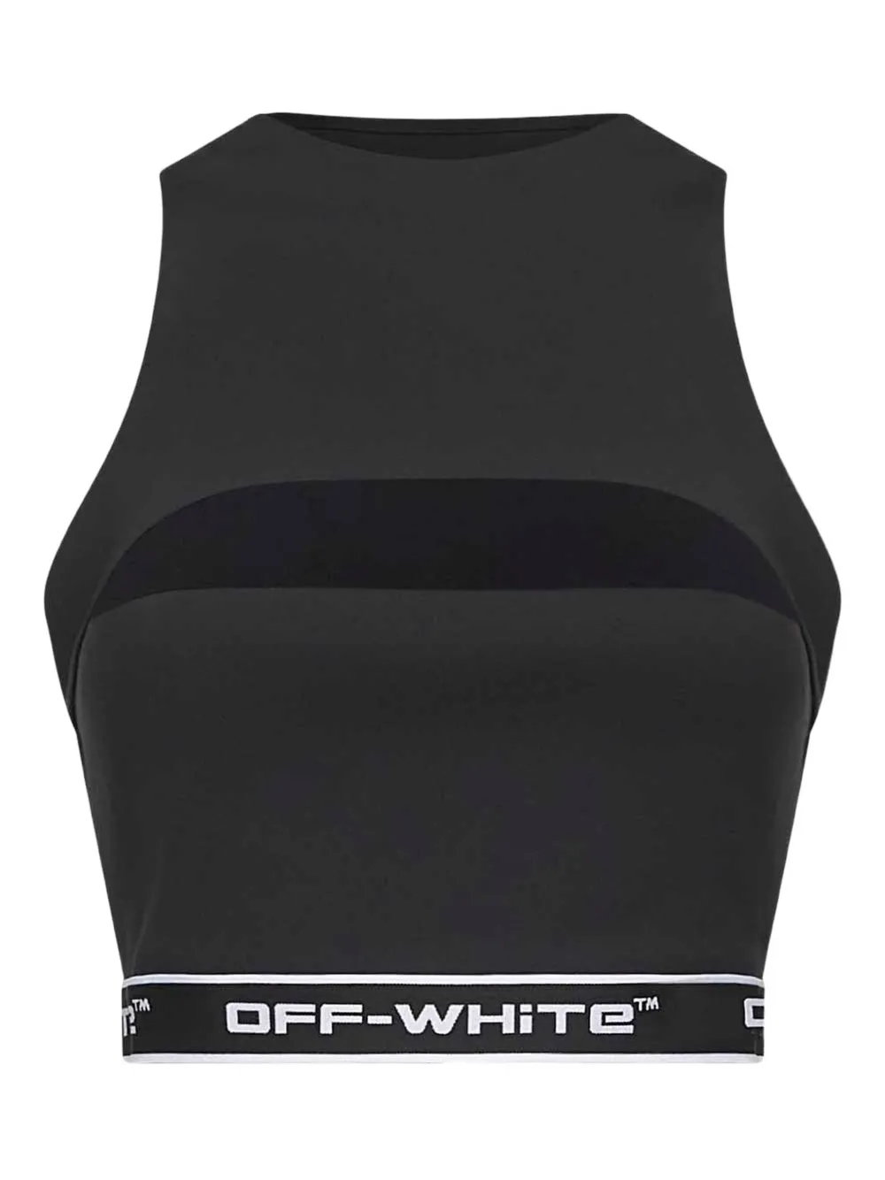 Off-White Arrow-motif jacquard crop top | Black | Image 1