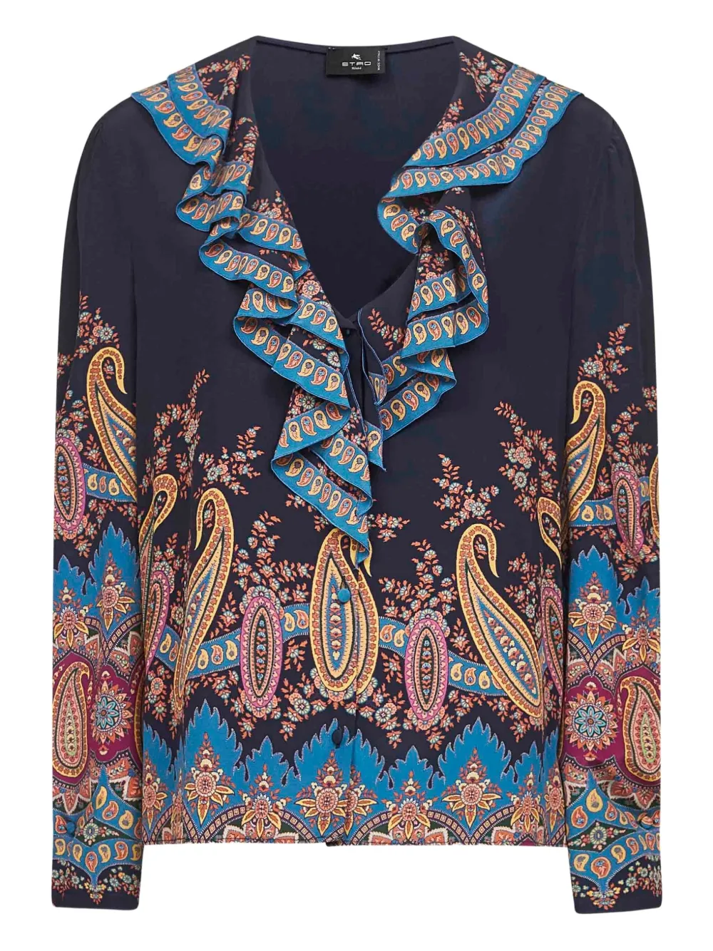 ETRO paisley-print ruffled top | Blue | Image 1