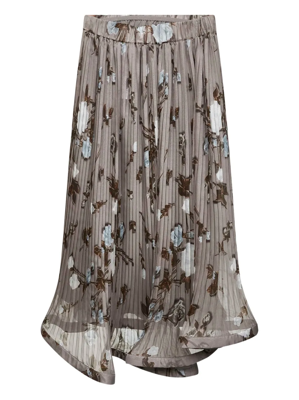 P.A.R.O.S.H. pleated floral midi skirt | Grey | Image 1