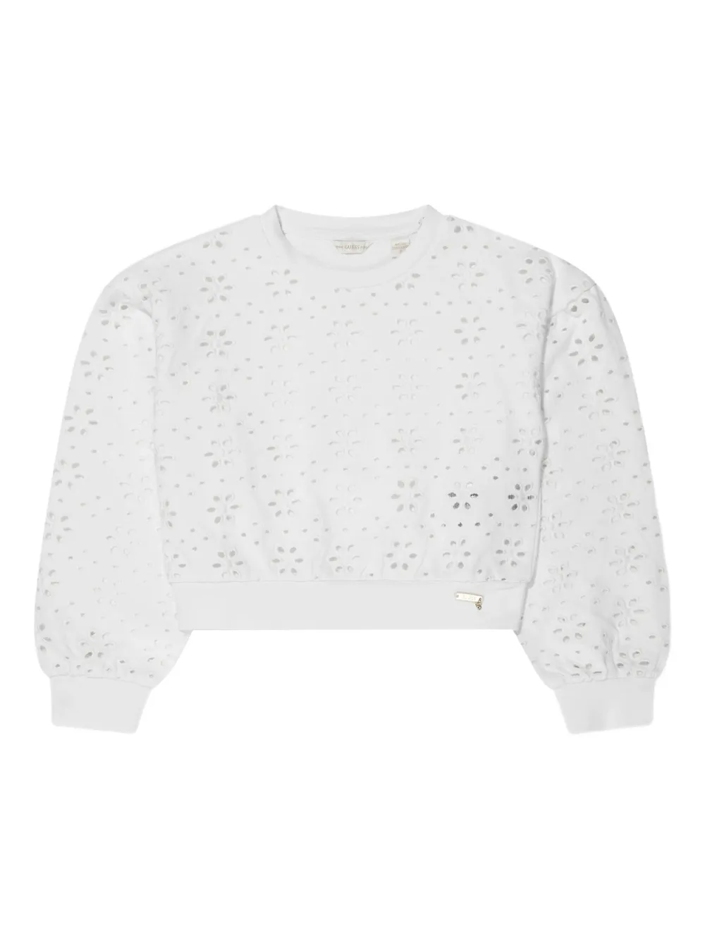 guess kids eyelet-embroidered sweatshirt | White | Image 1