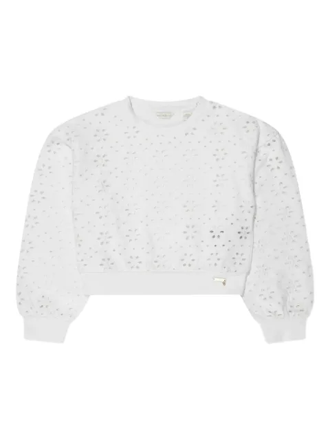 guess kids eyelet-embroidered sweatshirt