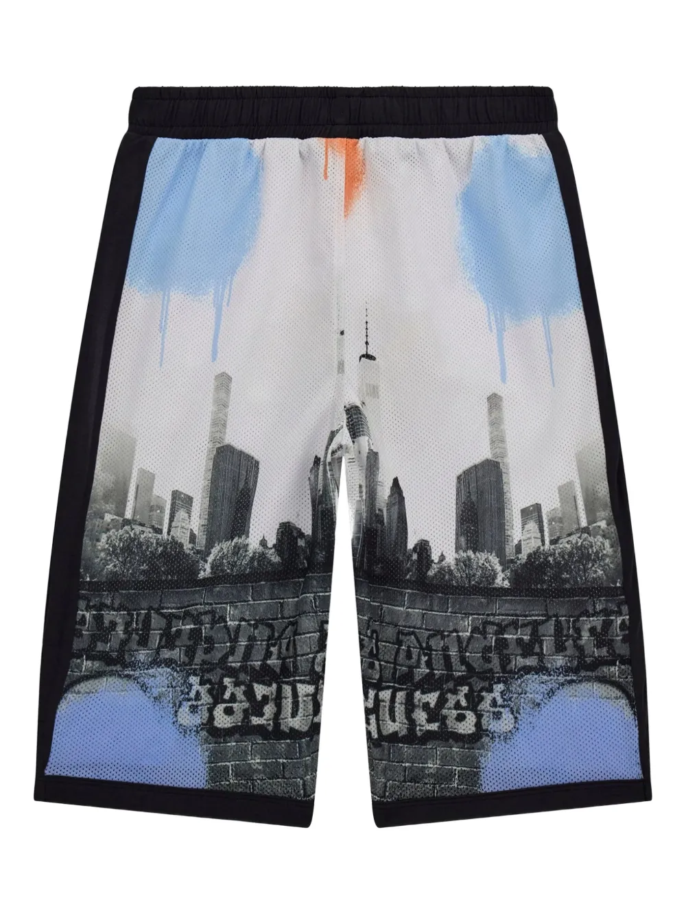 guess kids city-skyline graffiti casual shorts | Boys Casual Shorts | Image 2