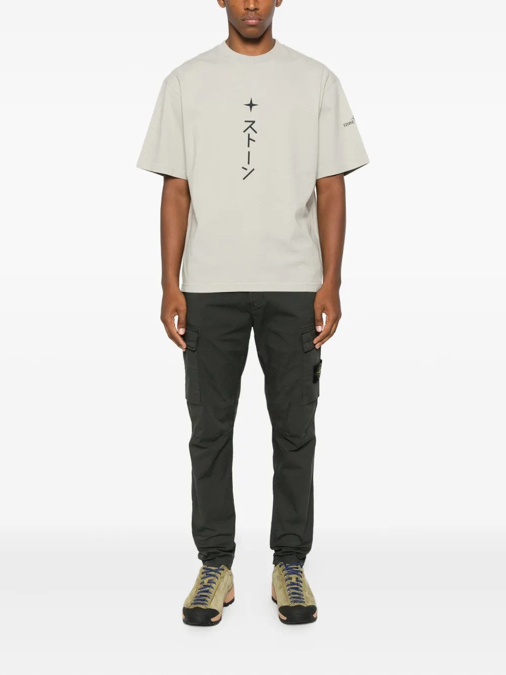 Stone Island T-shirt met grafische print - Grijs