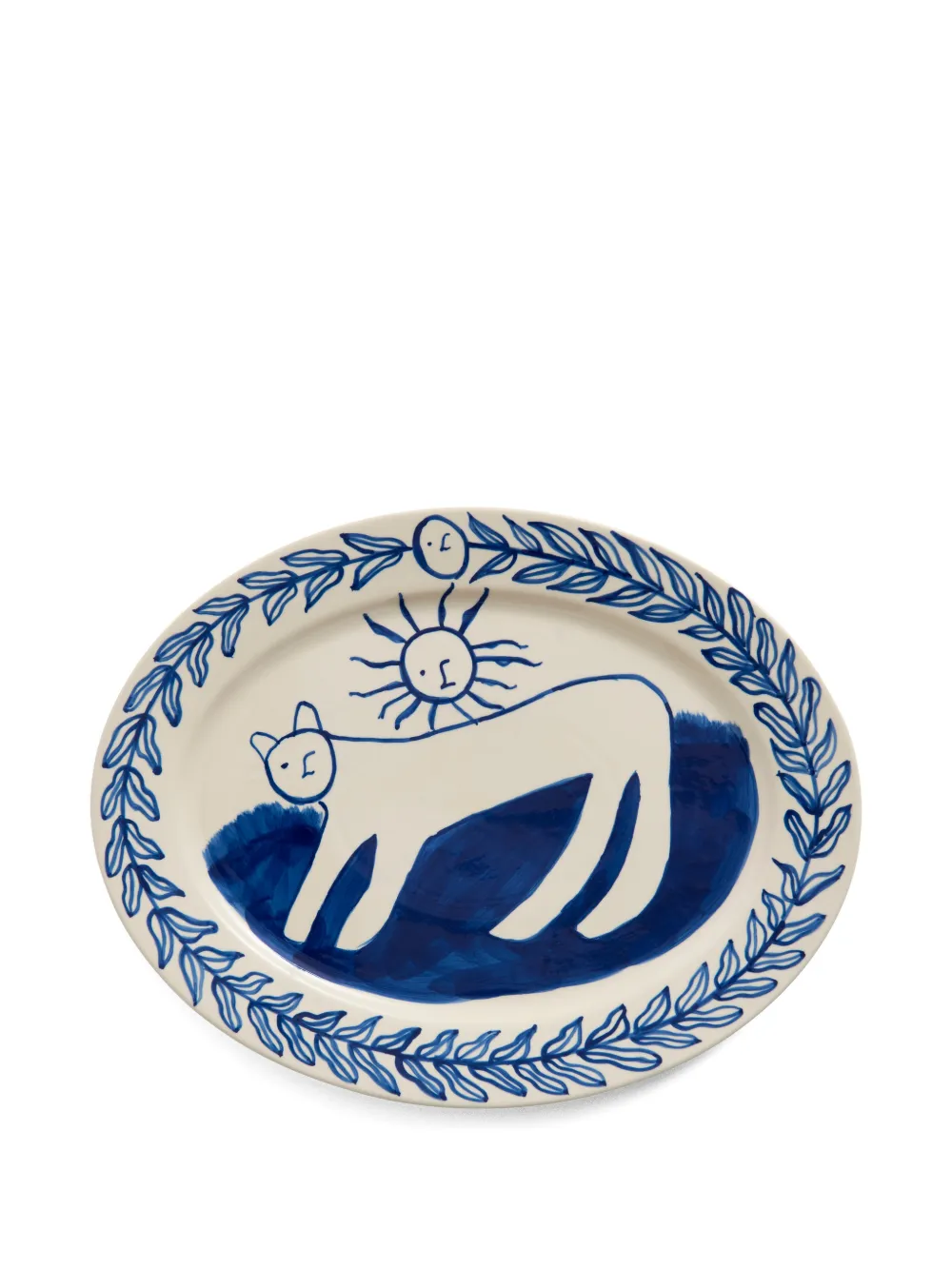 HAY La Pittura graphic-printed oval serving platter - Toni neutri