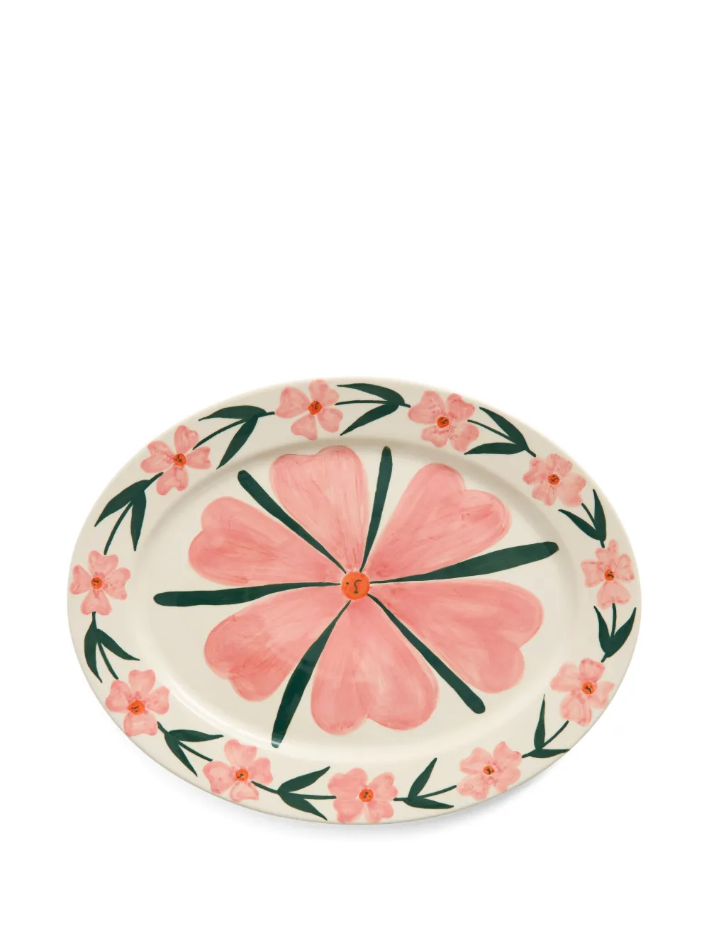 HAY La Pittura floral-motif oval serving plate - Toni neutri