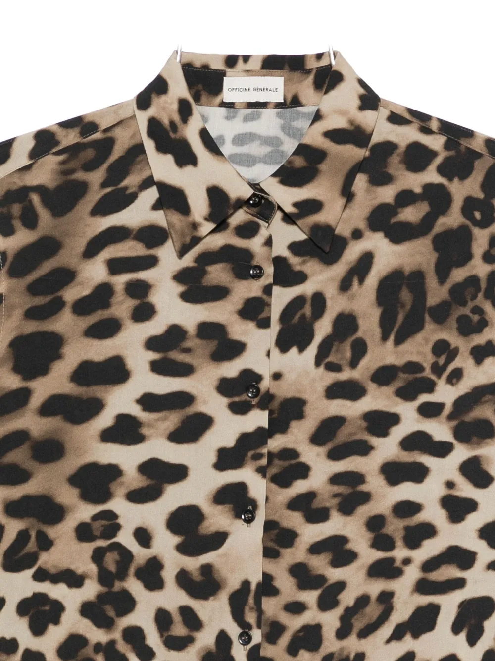 Officine Generale Elzini Button Shirt In Brown