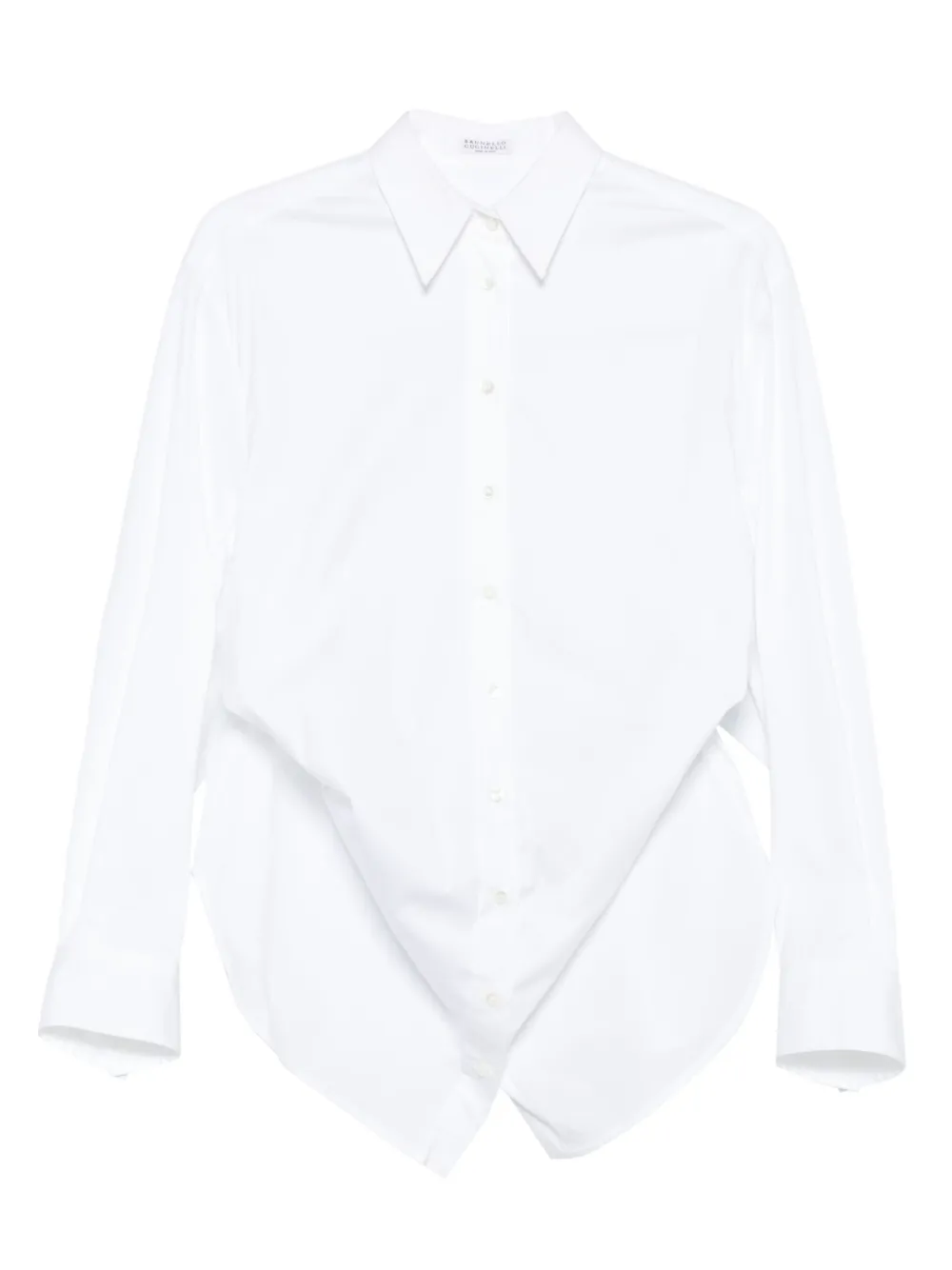 Brunello Cucinelli button-up curved-hem shirt | White | Image 1