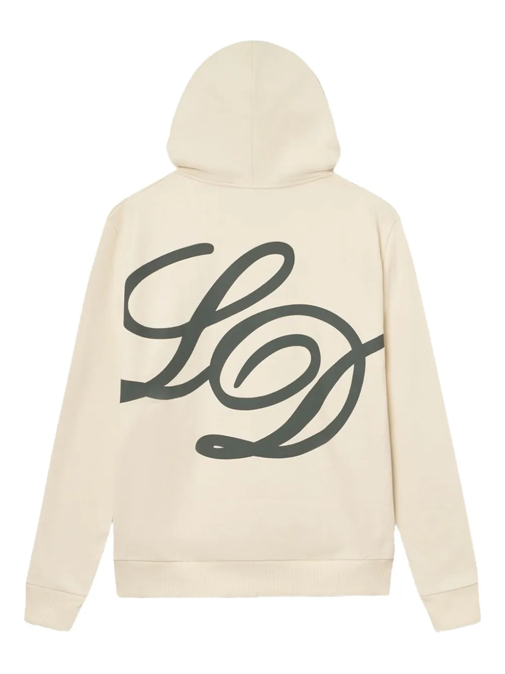 Les Deux Katoenen hoodie met geborduurd logo Beige