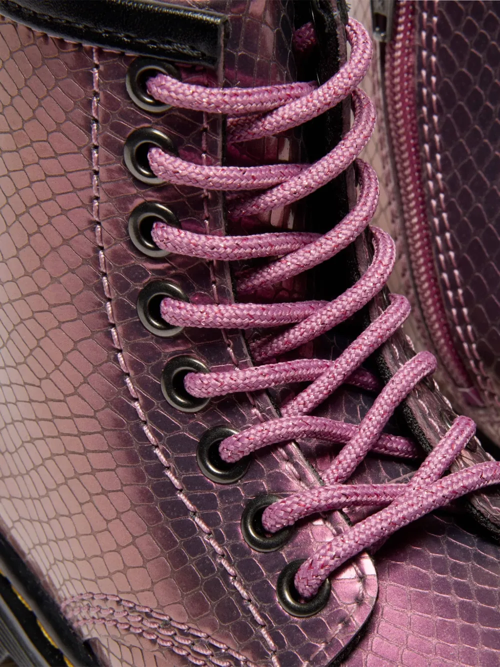 Dr. Martens Dr Martens Girls 1460 Reptile Embossed Leather Boots In Purple