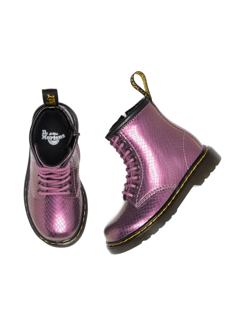 Dr. Martens Dr Martens Girls 1460 Reptile Embossed Leather Boots In Purple